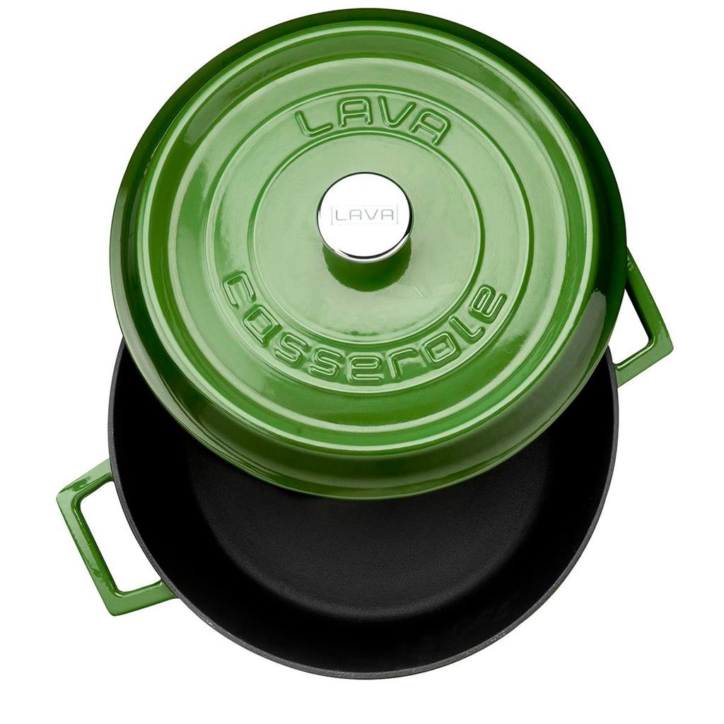 Zelena litoželezna posoda s pokrovom LAVA, 32 cm - slika 3