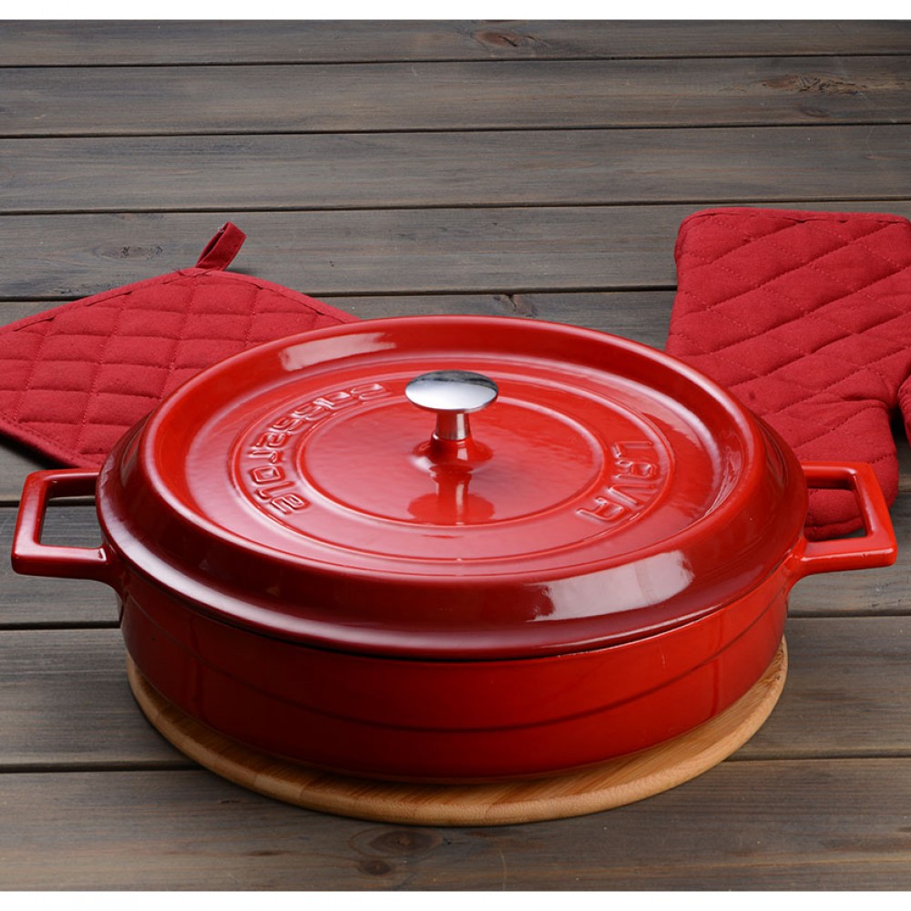 Rdeč večnamenski nizki lonec LAVA, 32 cm - slika 5