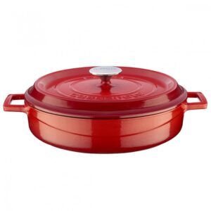 Rdeč večnamenski nizki lonec LAVA, 32 cm