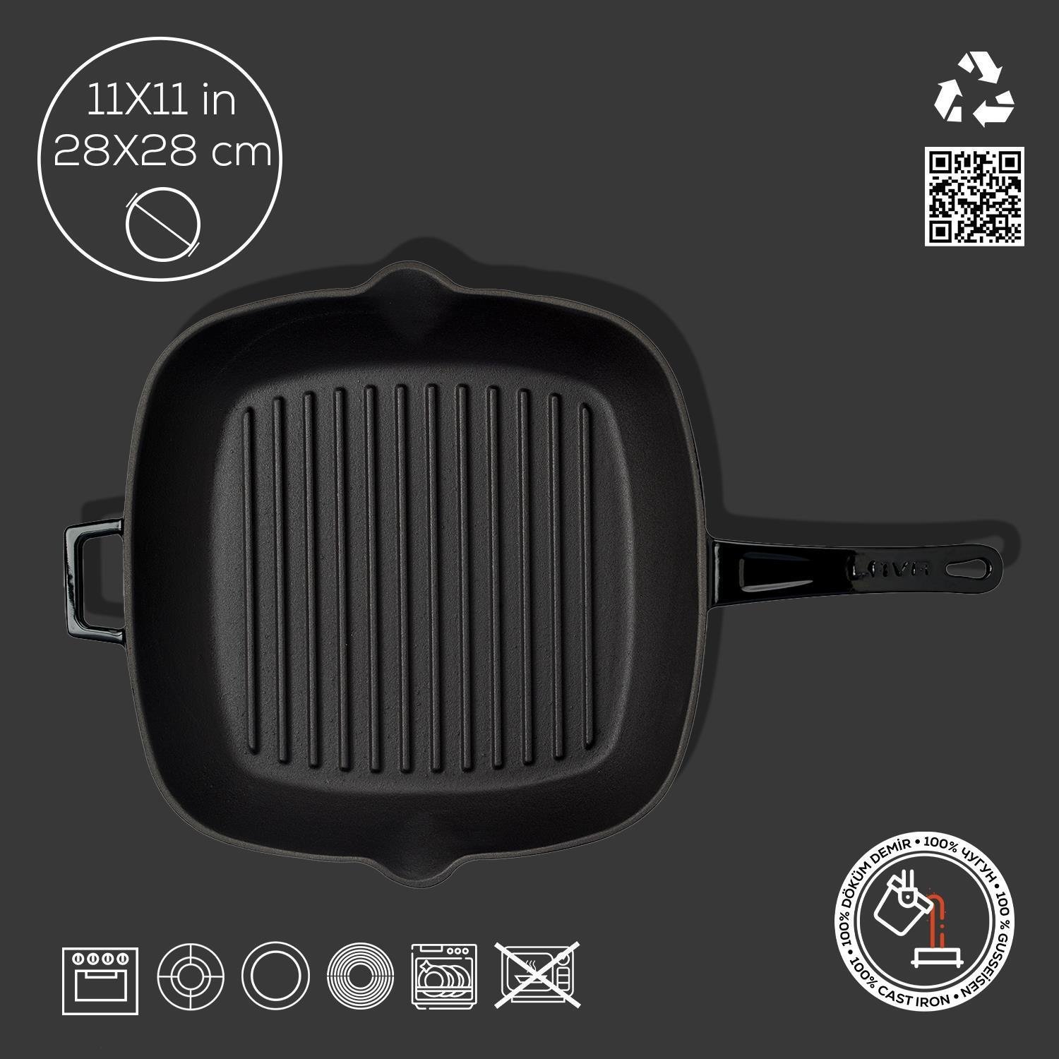 Lava grill ponev z integriranimi ročaji - slika 2