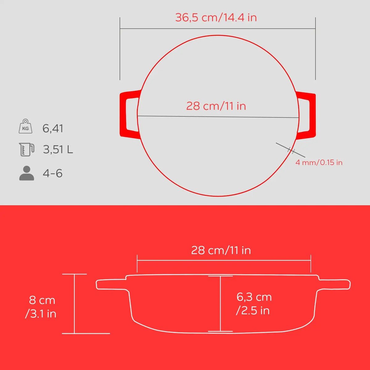 Lava okrogli nizki Dutch oven - slika 5