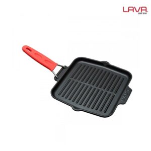 Lava kvadratna grill ponev z odstranljivim inox ročajem