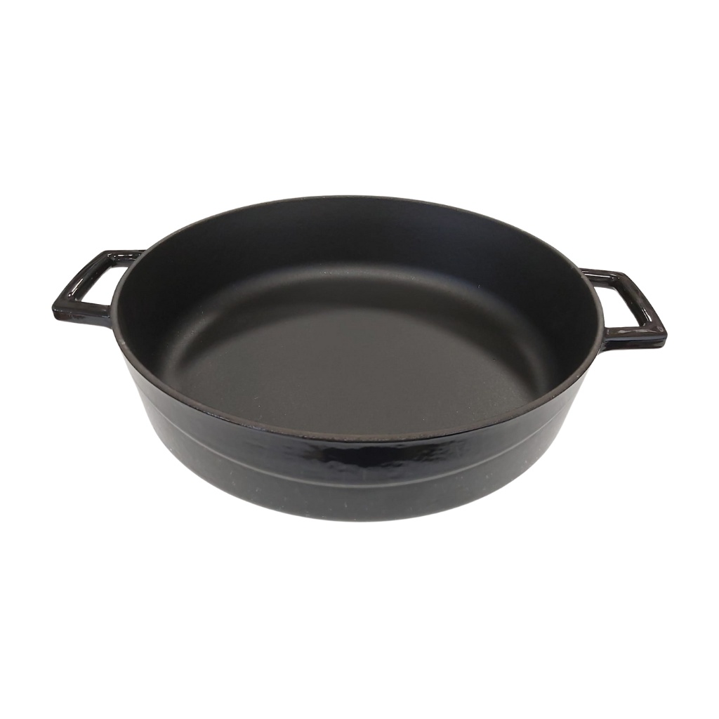 Črn večnamenski nizki lonec LAVA, 32 cm (brez pokrovke)