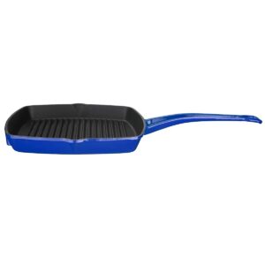 Lava kvadratna rebrasta grill ponev 26×26 cm — črna emajlirana, 1,51 l, odtočni kanali